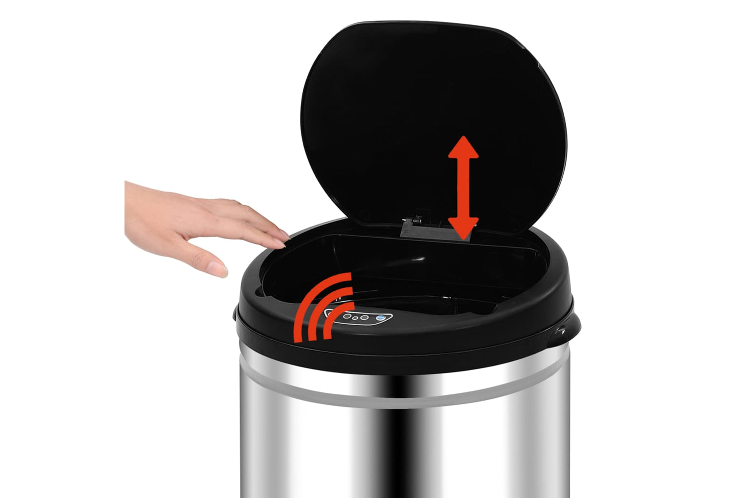 Vidaxl 322694 Automatic Sensor Dustbin 50 L Stainless Steel-5