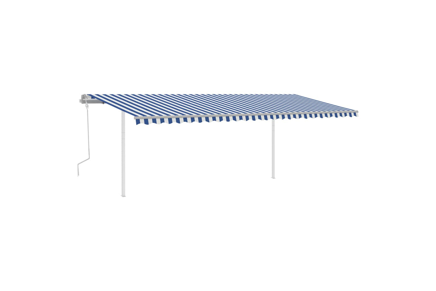 Vidaxl 3070081 Manual Retractable Awning With Led 6x3.5 M Blue And White-2