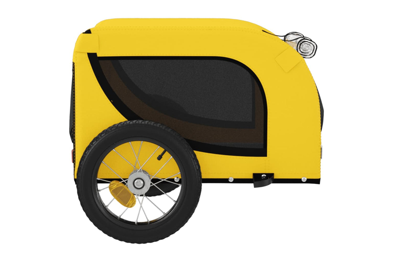 Vidaxl 93994 Pet Bike Trailer Yellow And Black Oxford Fabric And Iron-5