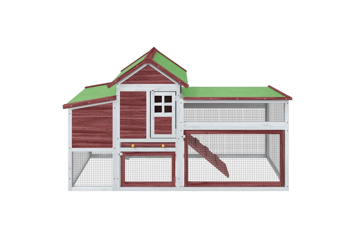 vidaXL 172230 Chicken Coop Mocha 186.5x58.5x113cm Solid Wood Pine-2