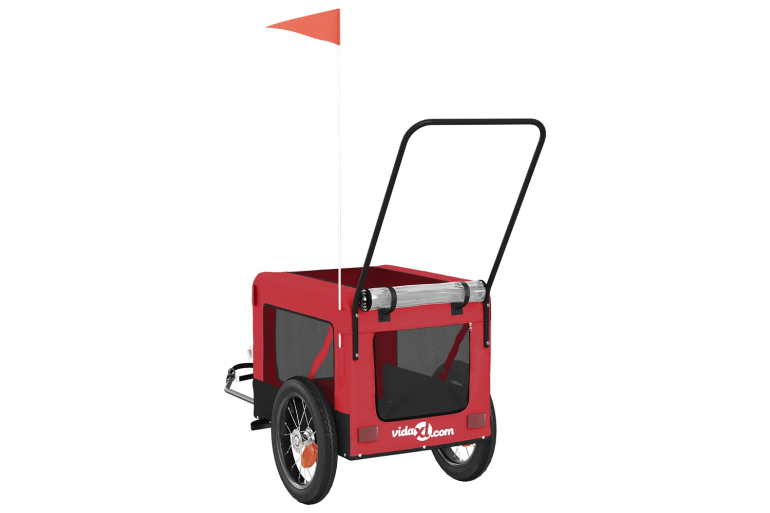 Vidaxl 93929 Pet Bike Trailer Red And Black Oxford Fabric And Iron-8