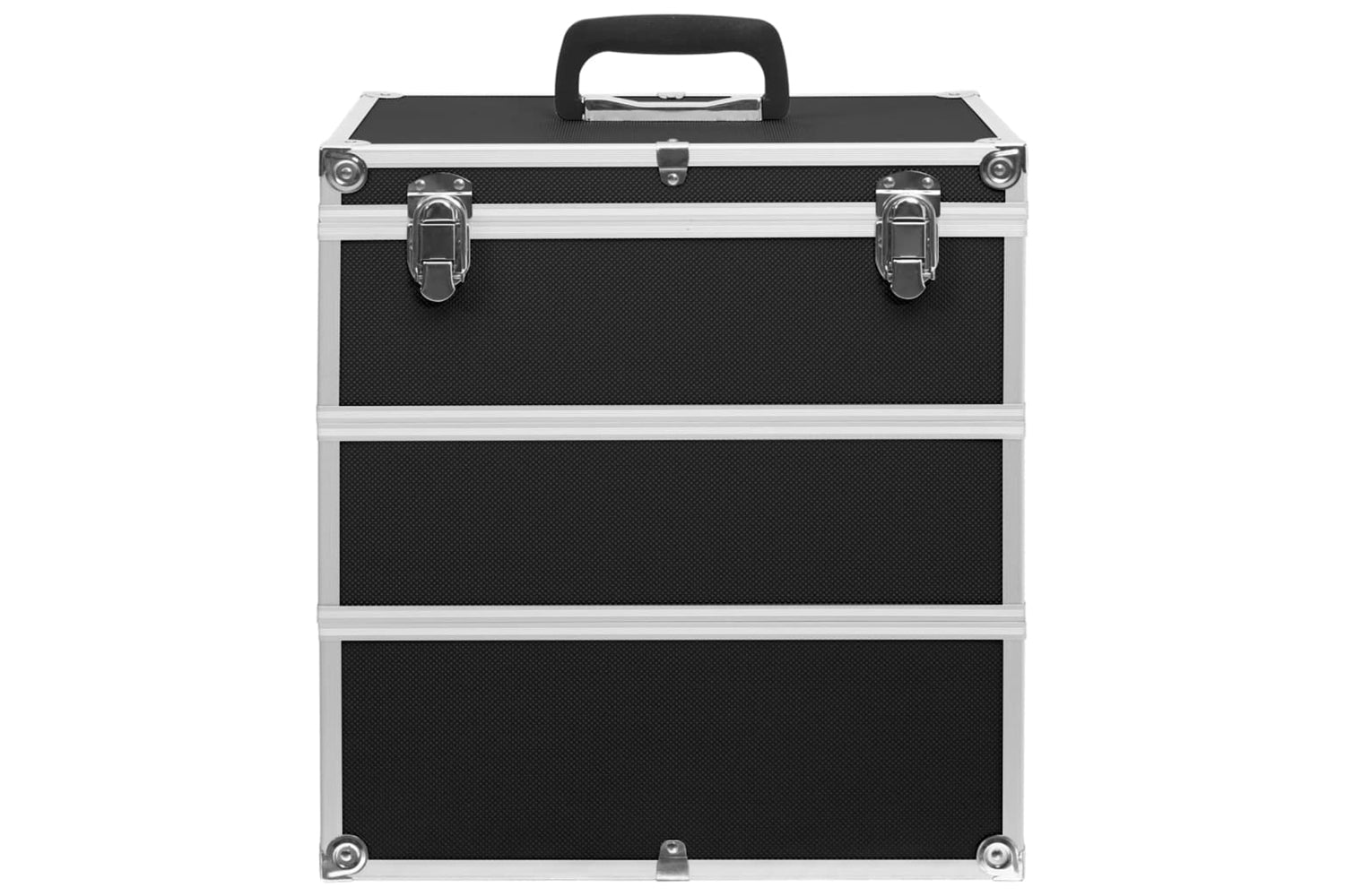 vidaXL 91840 Make-up Case 37x24x40cm Black Aluminium-3
