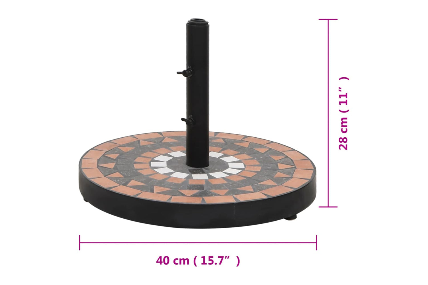 Vidaxl Parasol Base Terracotta And White Round 12 Kg-7