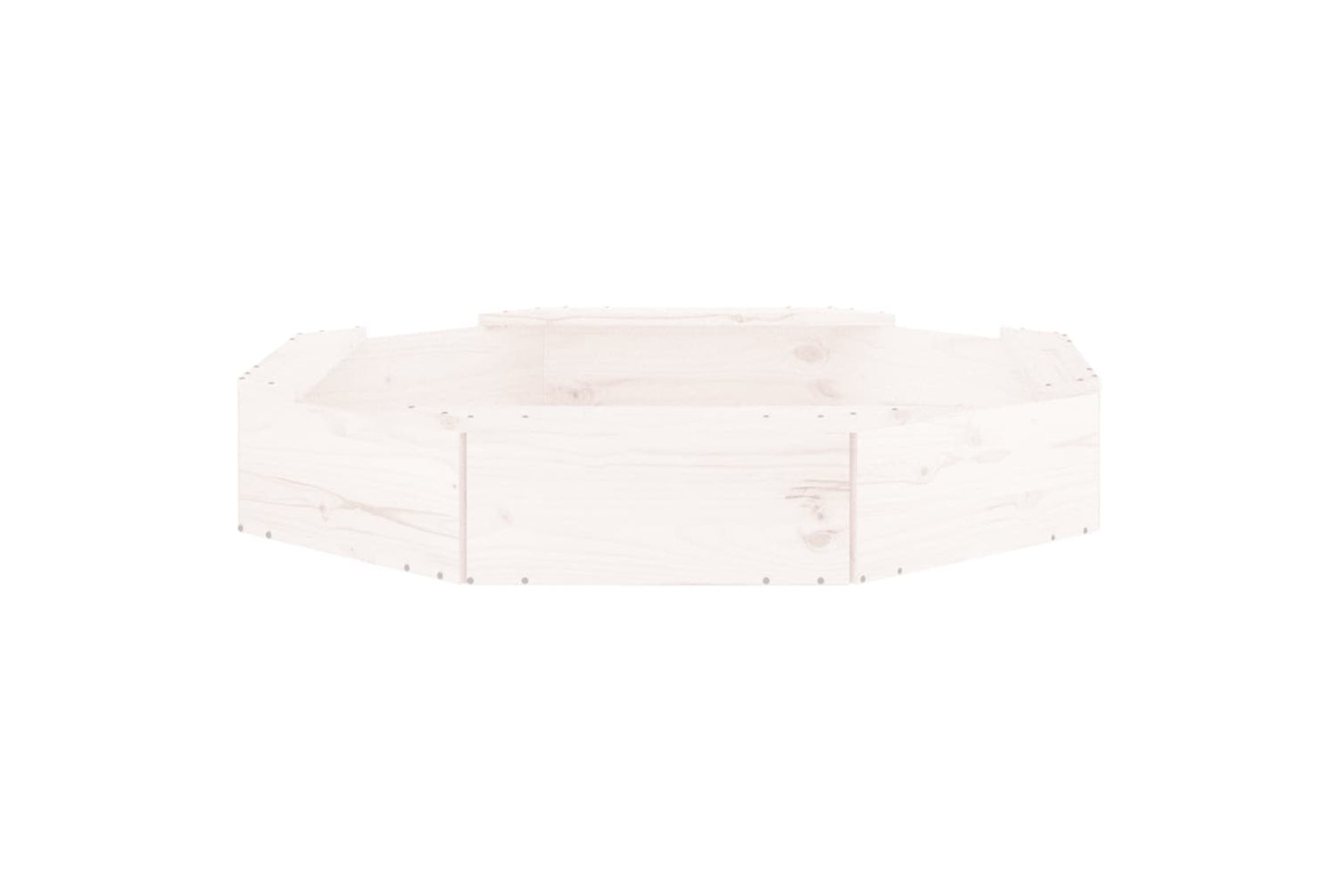 vidaXL 825010 Sandbox With Seats White Octagon Solid Wood Pine-3