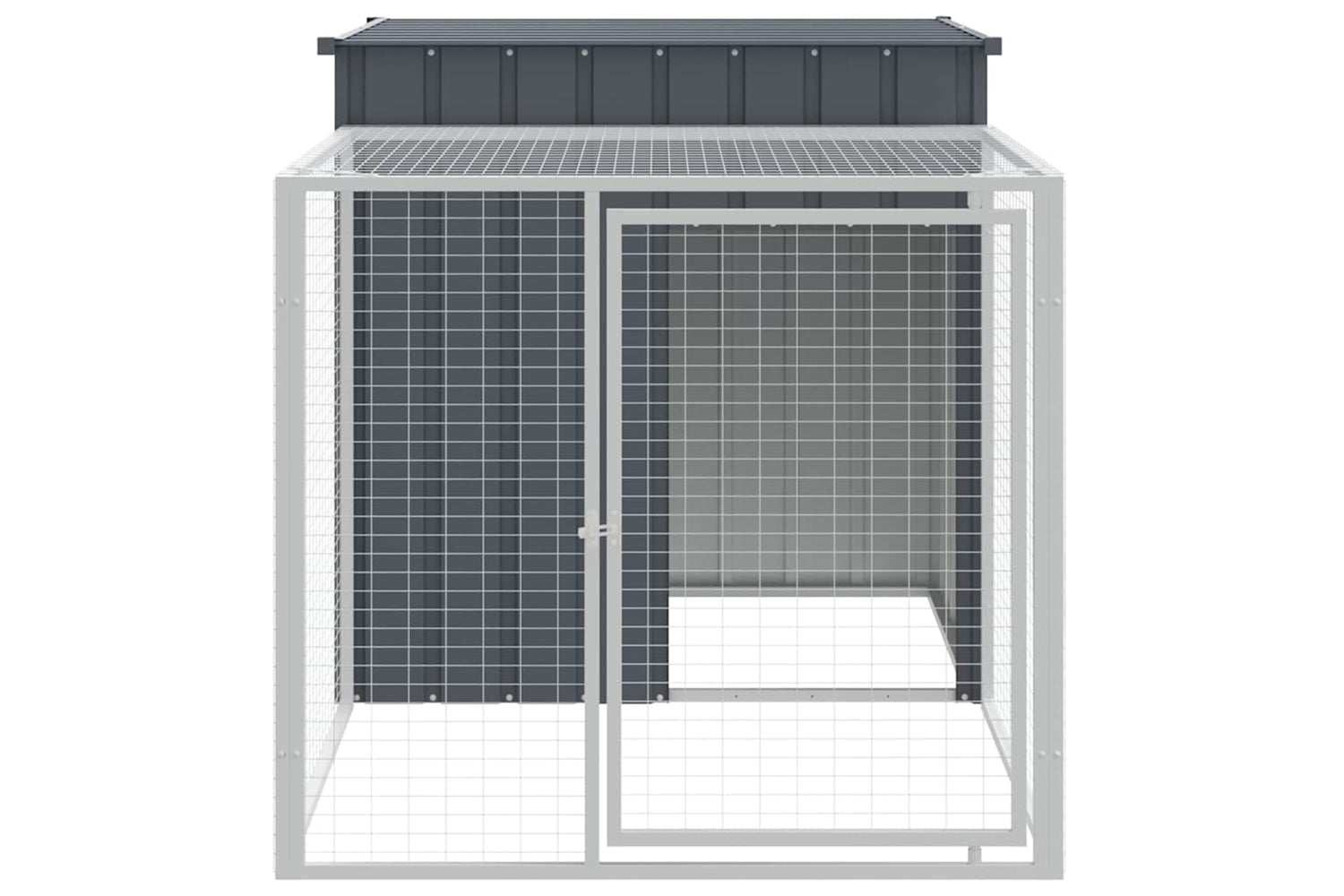 Vidaxl Chicken Cage With Run Anthracite 110x201x110 Cm Galvanised Steel-2