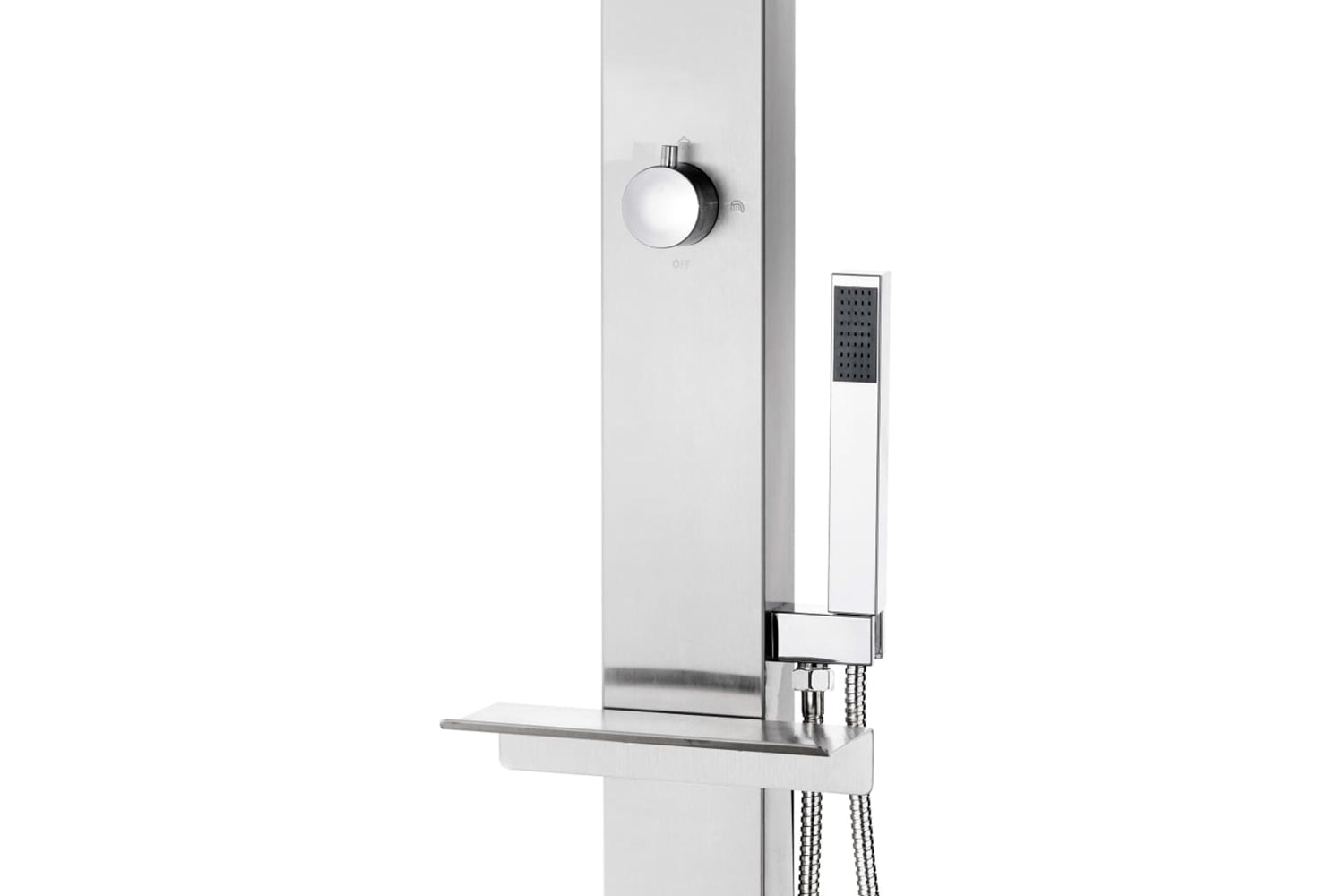 vidaXL 3070777 Garden Shower With Brown Base 225cm Stainless Steel-9