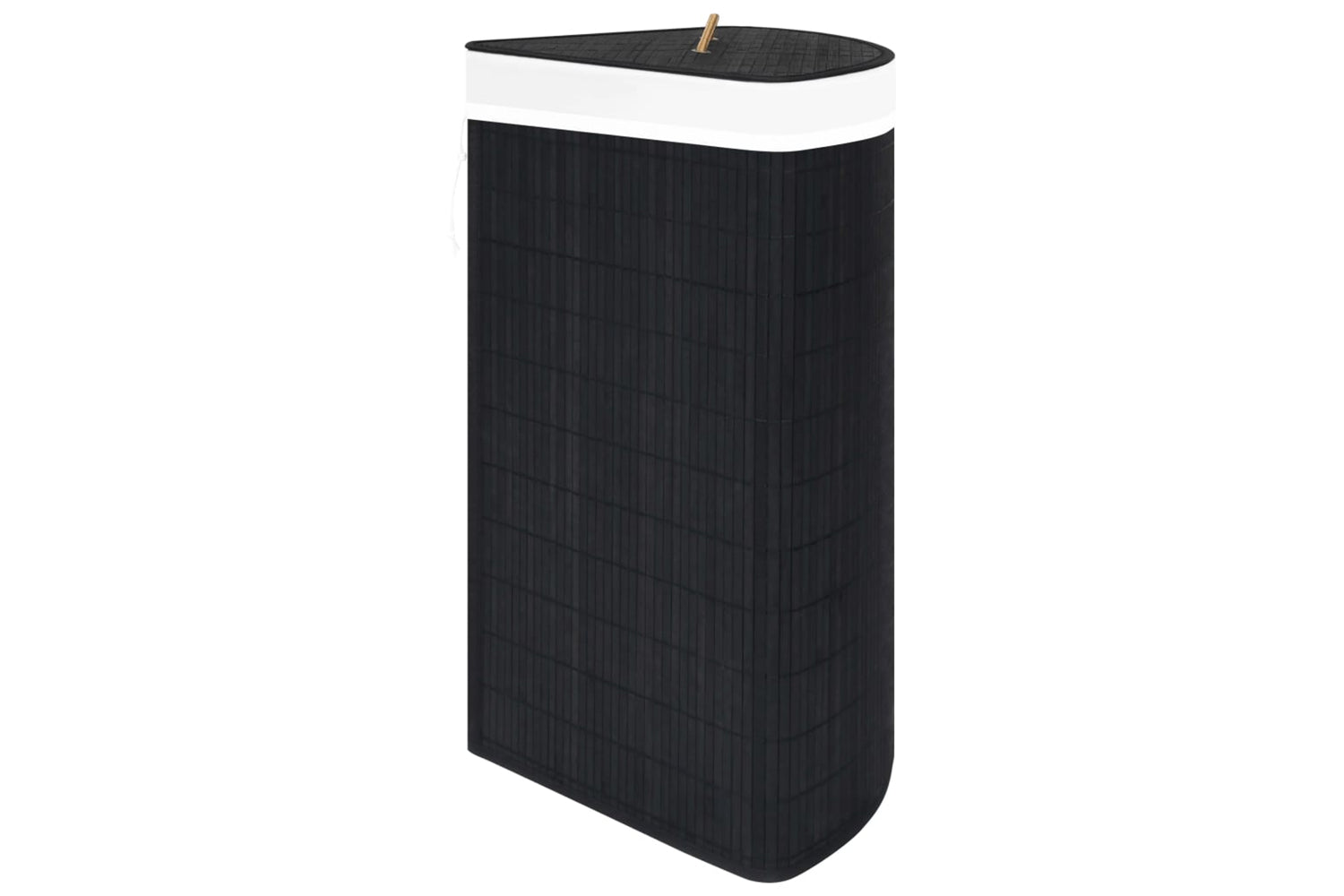 Vidaxl 320762 Bamboo Corner Laundry Basket Black 60 L-5