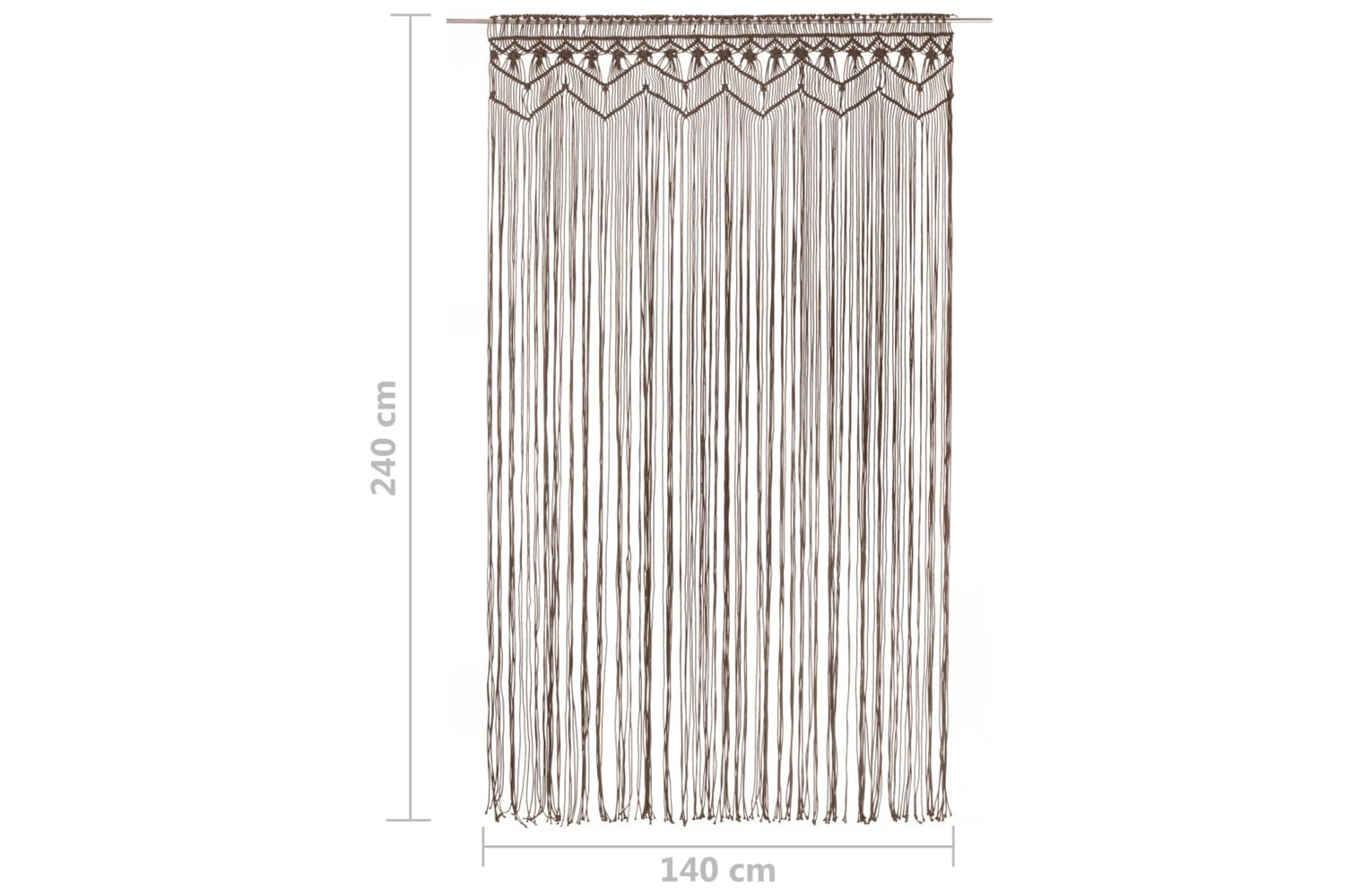 vidaXL 323982 Macrame Curtain Taupe 140x240cm Cotton-5