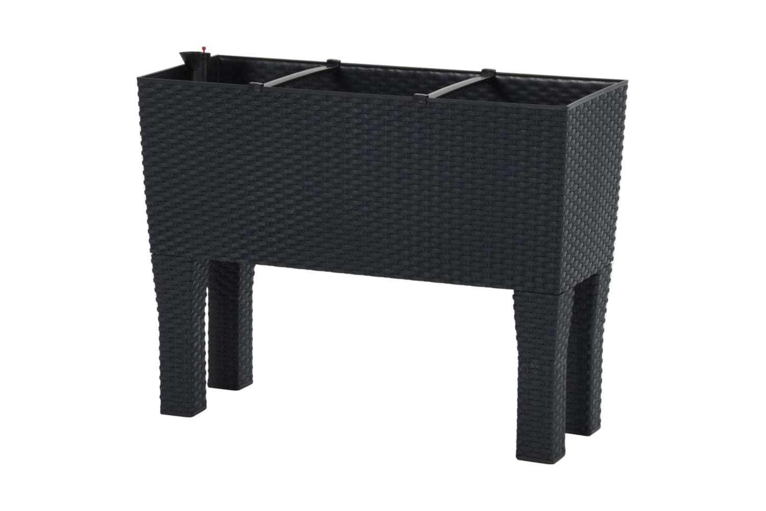vidaXL 152208 Raised Garden Bed Anthracite 60x25x46cm Pp Rattan-5