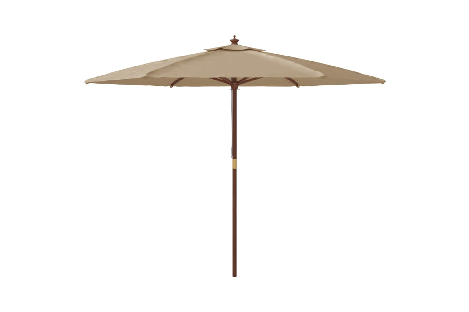 vidaXL 363170 Garden Parasol With Wooden Pole Taupe 299x240cm-3