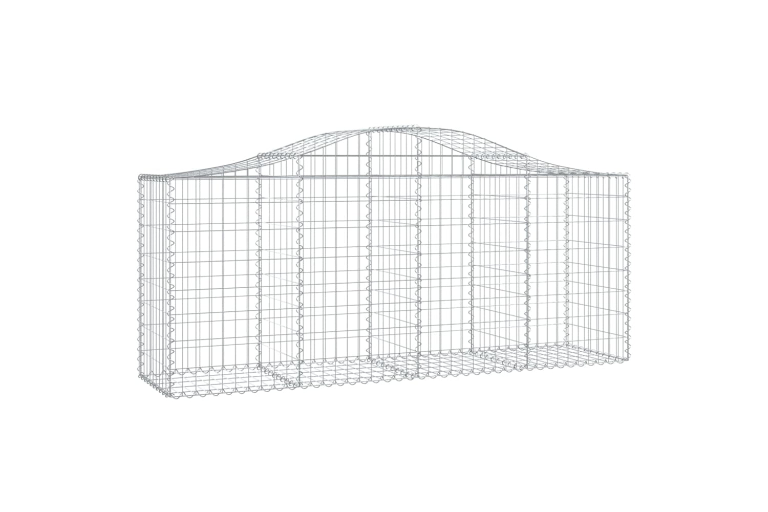 vidaXL 3145626 Arched Gabion Baskets 9 Pcs 200x50x80/100cm Galvanised Iron-2