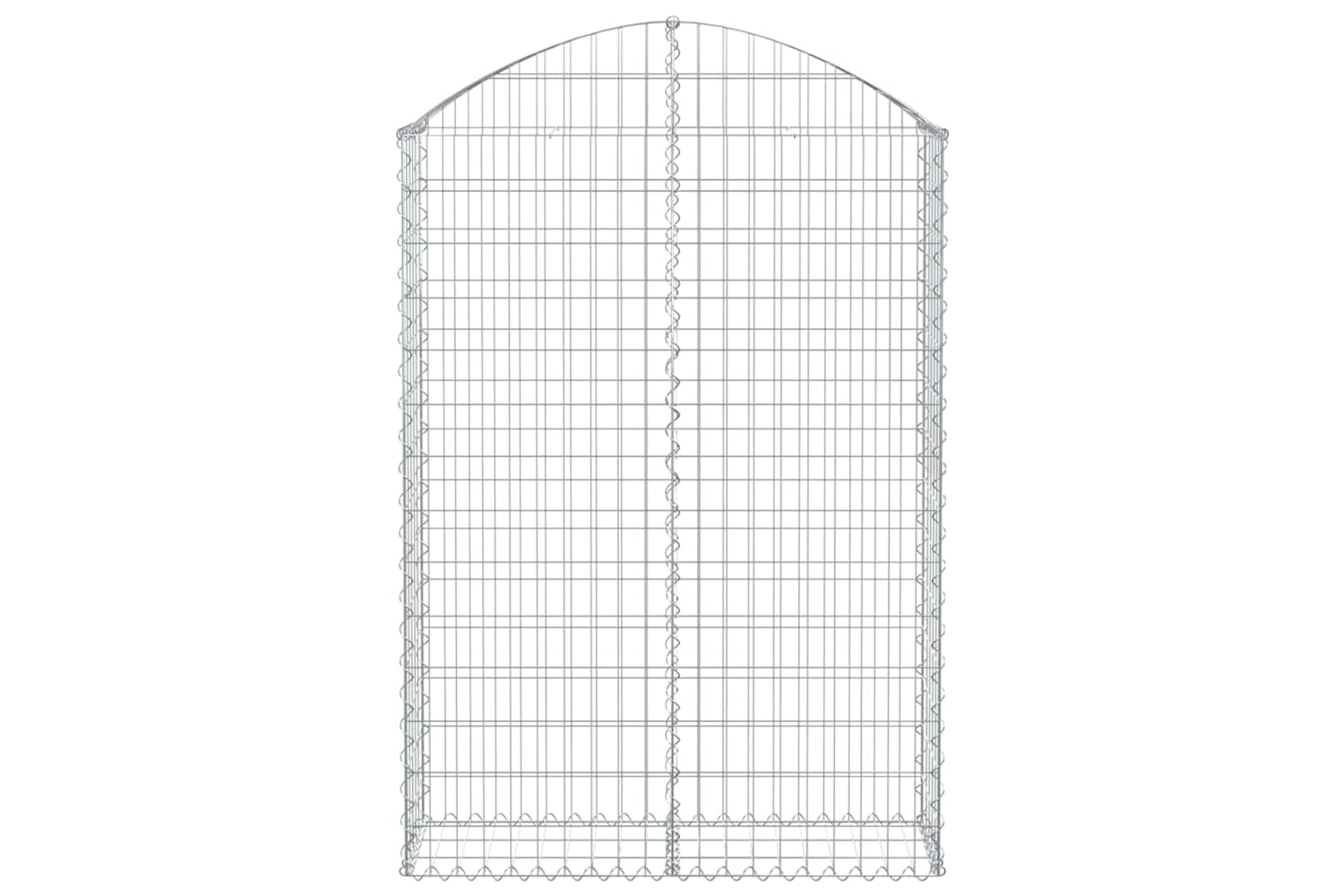 vidaXL 153427 Arched Gabion Basket 100x30x140/160cm Galvanised Iron-2