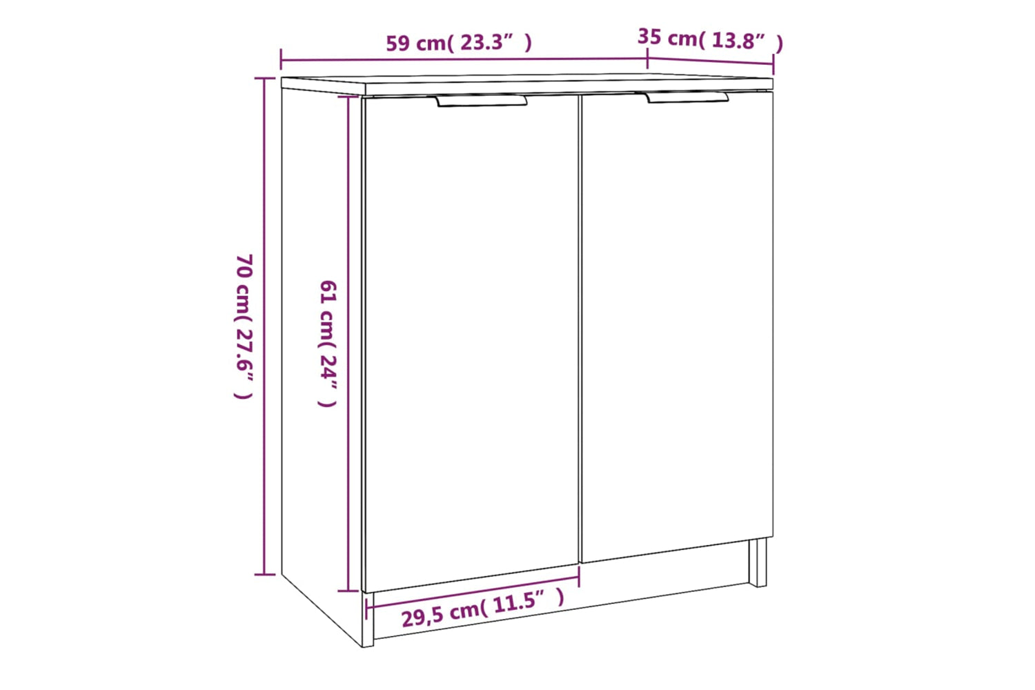 vidaXL 817103 Shoe Cabinet Grey Sonoma 59x35x70cm Engineered Wood-8