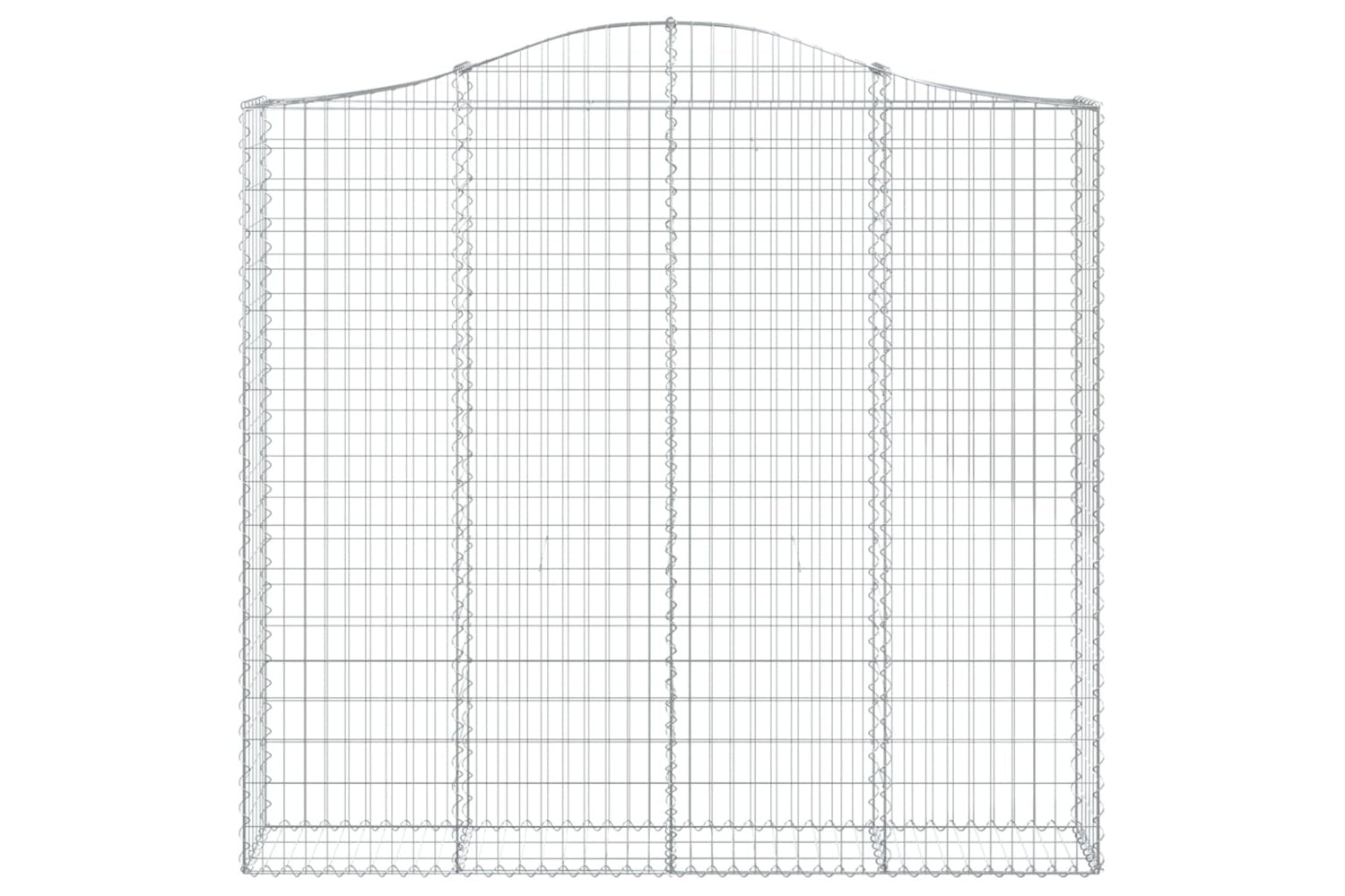 vidaXL 3145514 Arched Gabion Baskets 2 Pcs 200x30x180/200cm Galvanised Iron-3