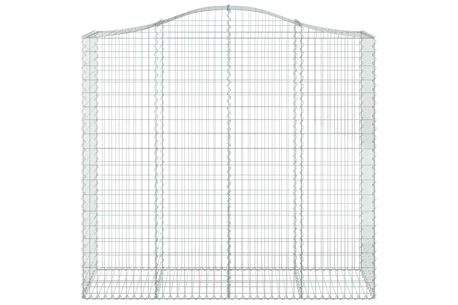 vidaXL 3145726 Arched Gabion Baskets 4 Pcs 200x50x180/200cm Galvanised Iron-3