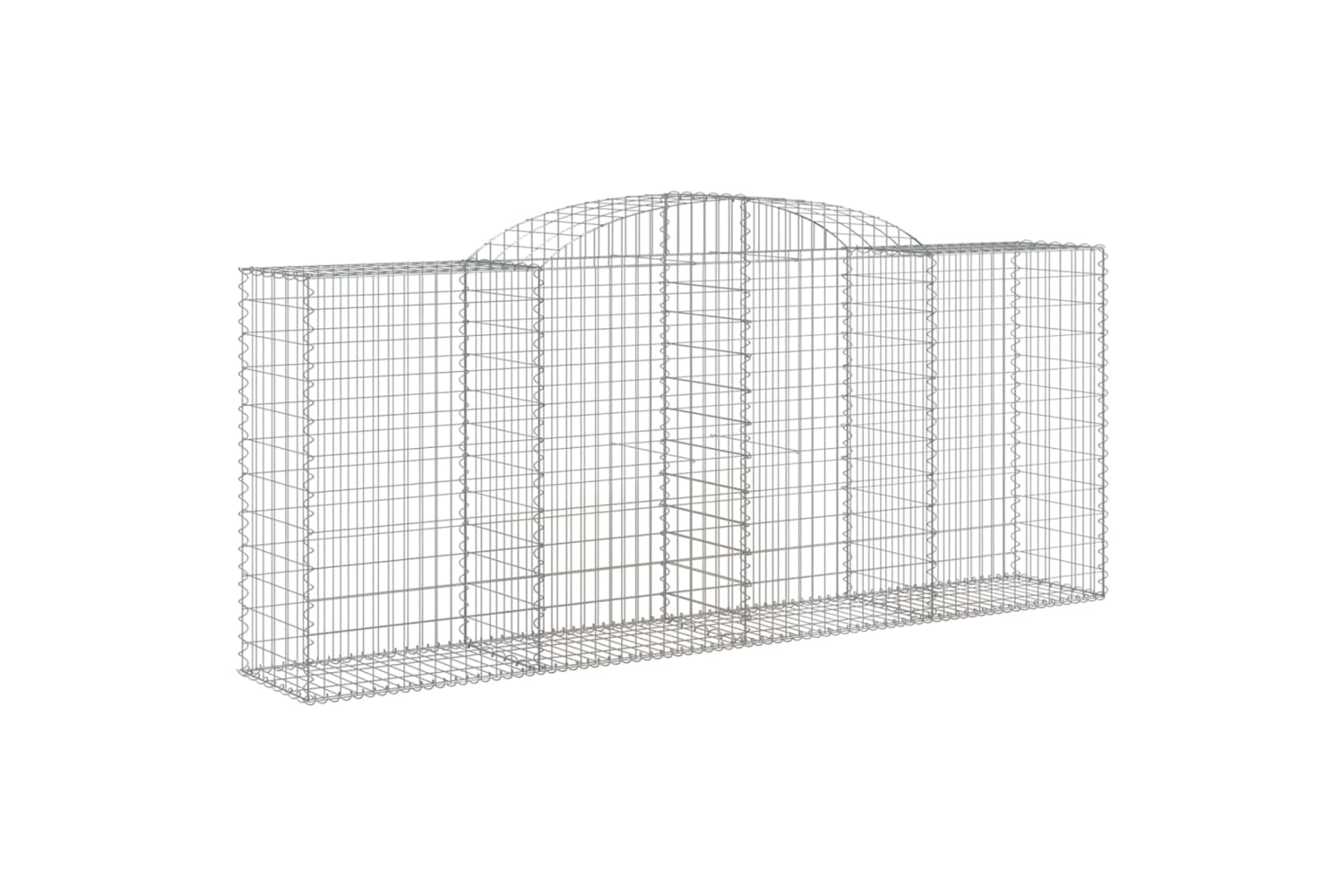 vidaXL 3146726 Arched Gabion Baskets 9 Pcs 300x50x120/140cm Galvanised Iron-2