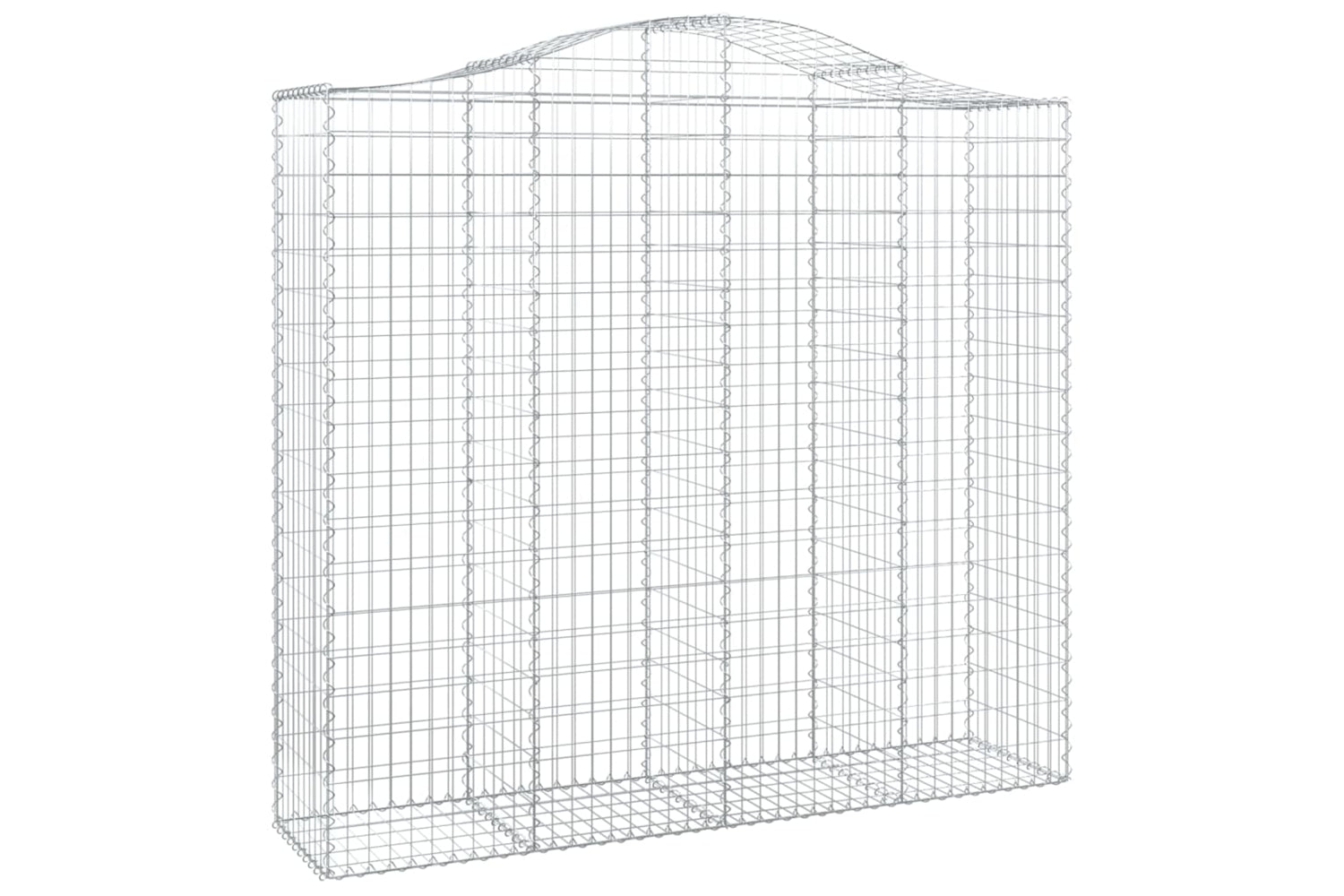 vidaXL 3145726 Arched Gabion Baskets 4 Pcs 200x50x180/200cm Galvanised Iron-2