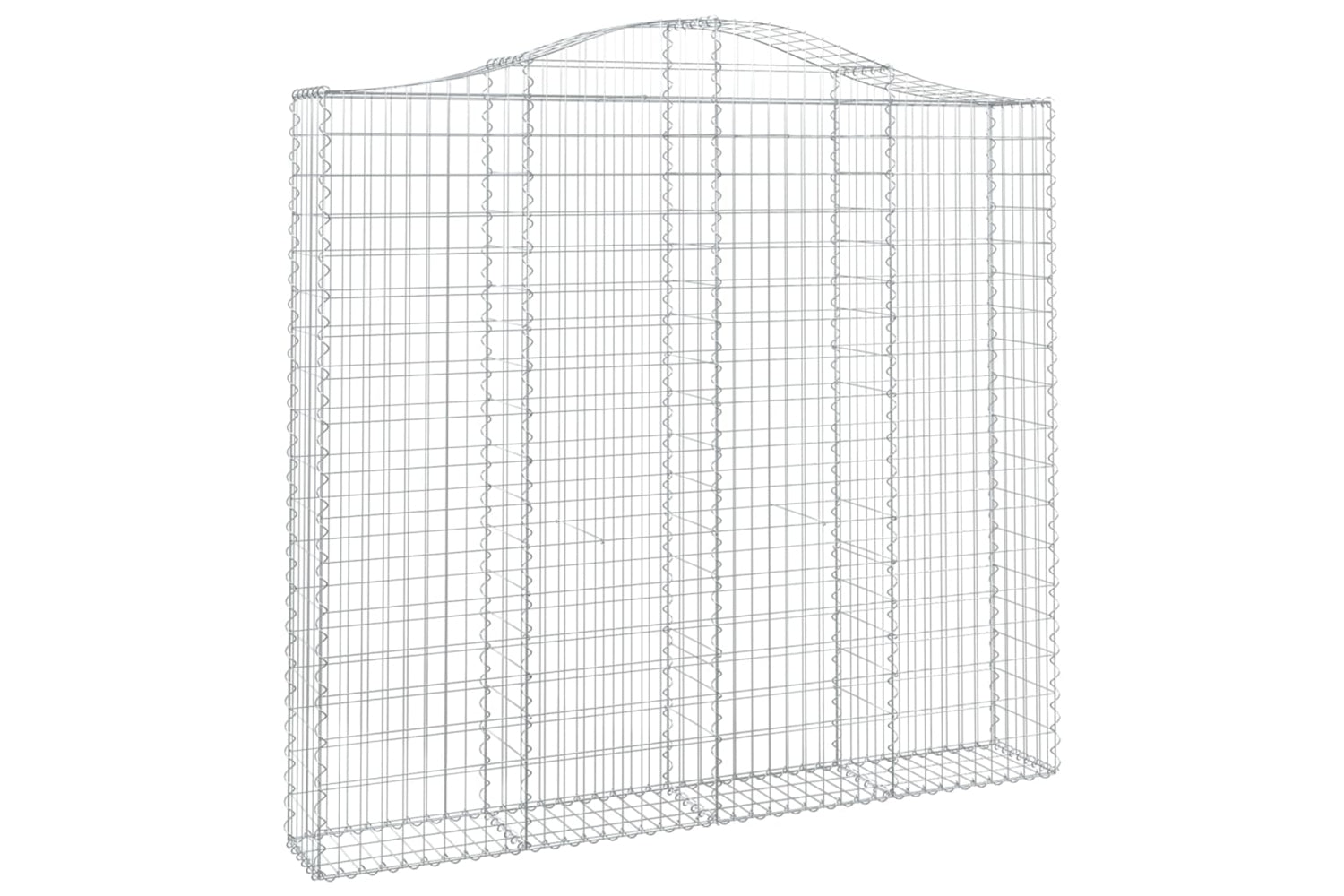 vidaXL 3145514 Arched Gabion Baskets 2 Pcs 200x30x180/200cm Galvanised Iron-2