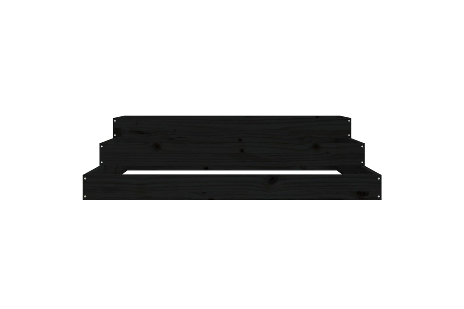vidaXL 823917 Planter Black 107x107x27cm Solid Wood Pine-3