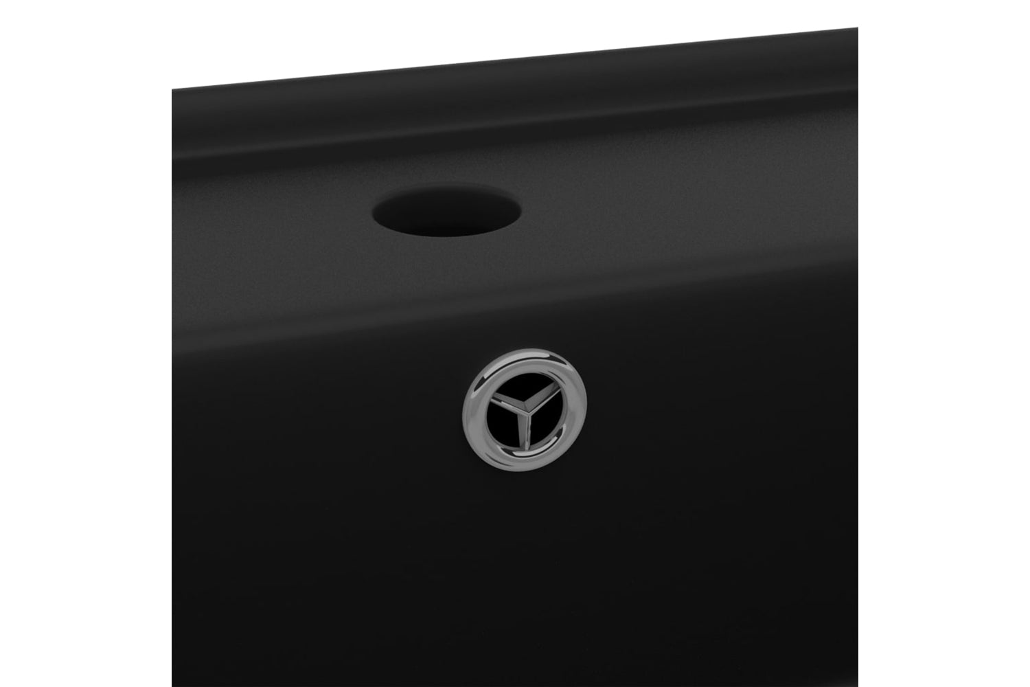 vidaXL 146953 Luxury Basin Overflow Square Matt Black 41x41cm Ceramic-5