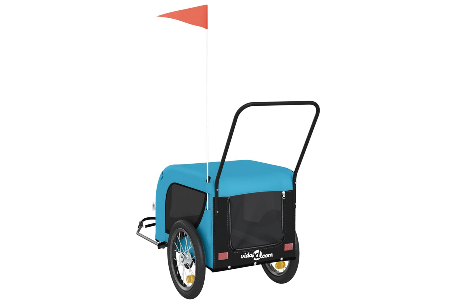 Vidaxl 94023 Pet Bike Trailer Blue And Black Oxford Fabric And Iron-6