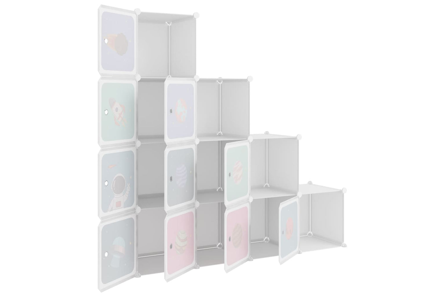 Vidaxl 340577 Cube Storage Cabinet For Kids With 10 Cubes White Pp-5