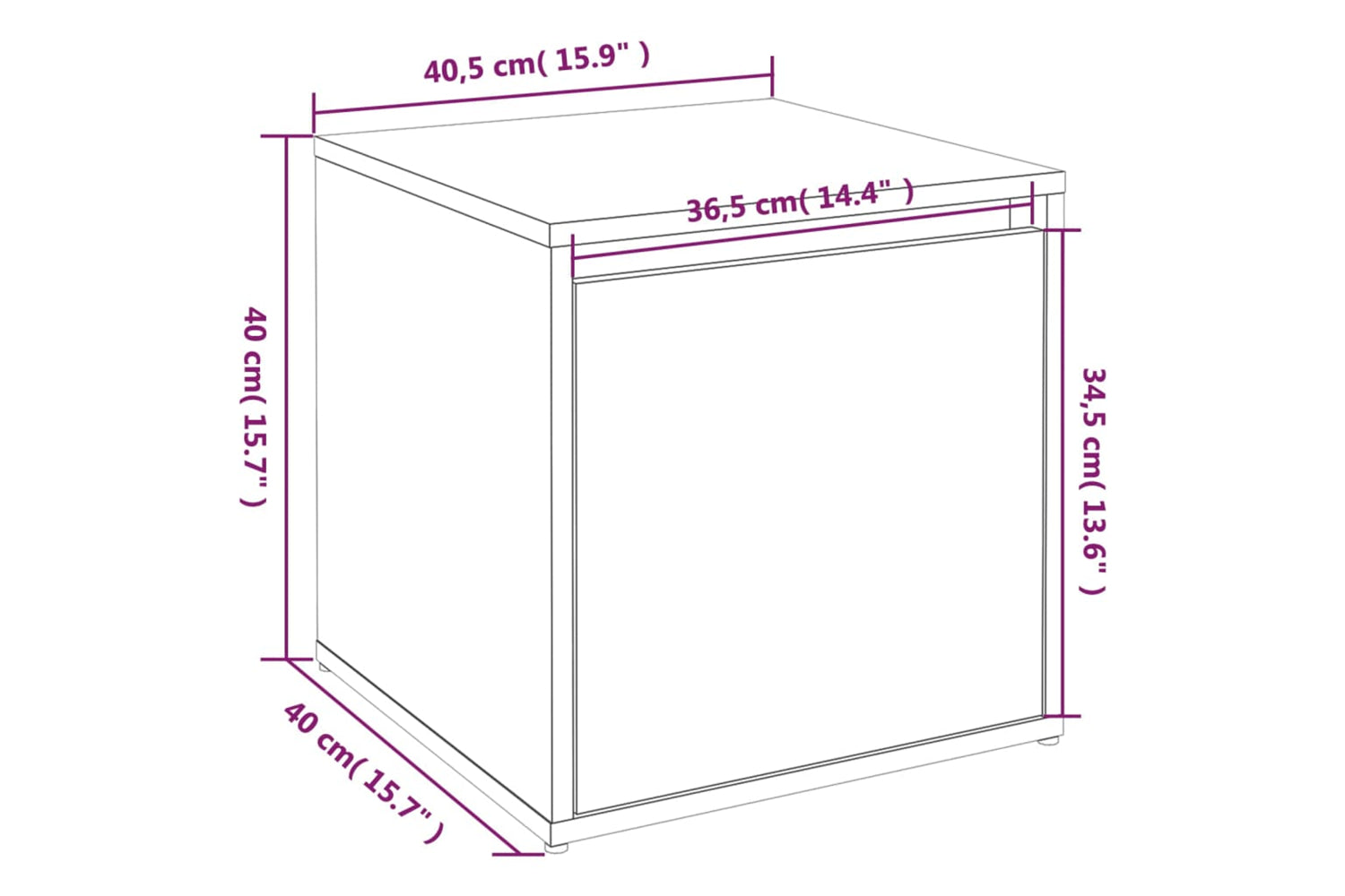 vidaXL 820519 Box Drawer Brown Oak 40.5x40x40cm Engineered Wood-7