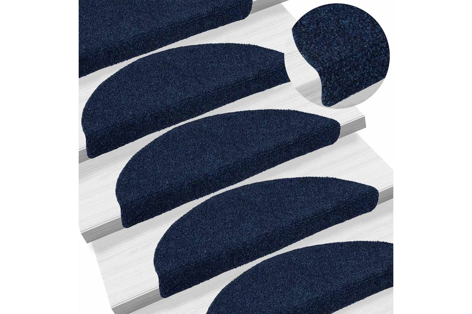vidaXL 322356 Self-adhesive Stair Mats 15 Pcs Navy 56x17x3cm Needle Punch-5