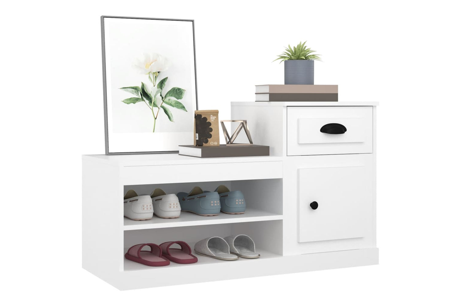 vidaXL 816416 Shoe Cabinet White 100x42x60cm Engineered Wood-3
