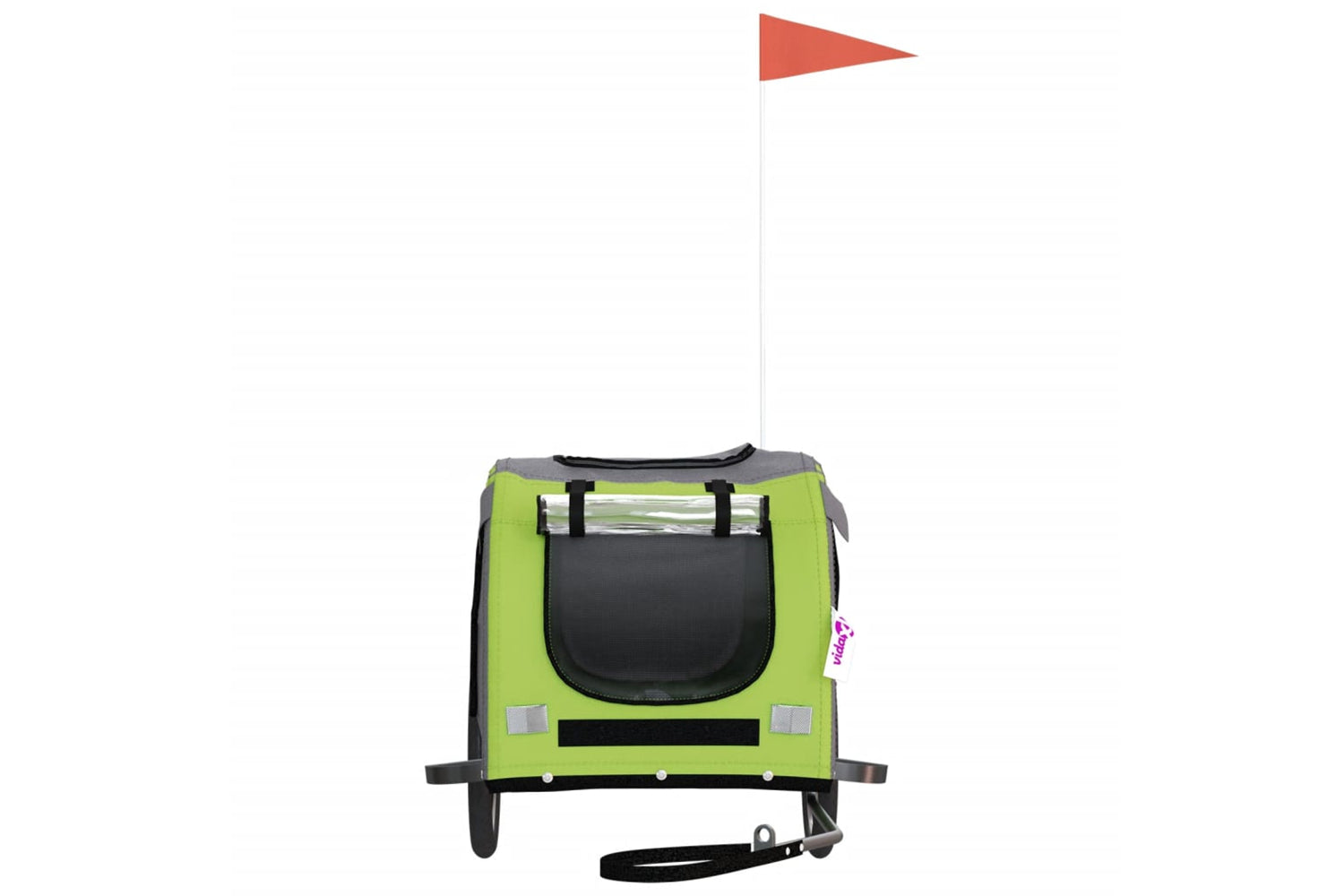 Vidaxl 93885 Pet Bike Trailer Green And Grey Oxford Fabric And Iron-3
