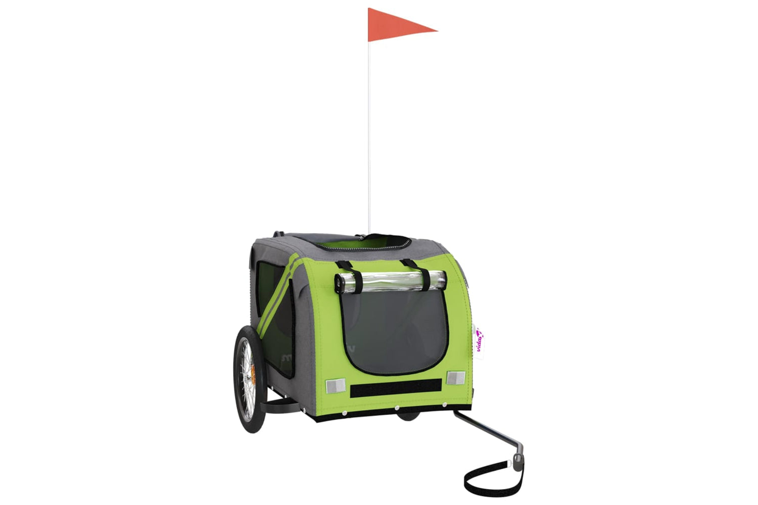 Vidaxl 93885 Pet Bike Trailer Green And Grey Oxford Fabric And Iron-2