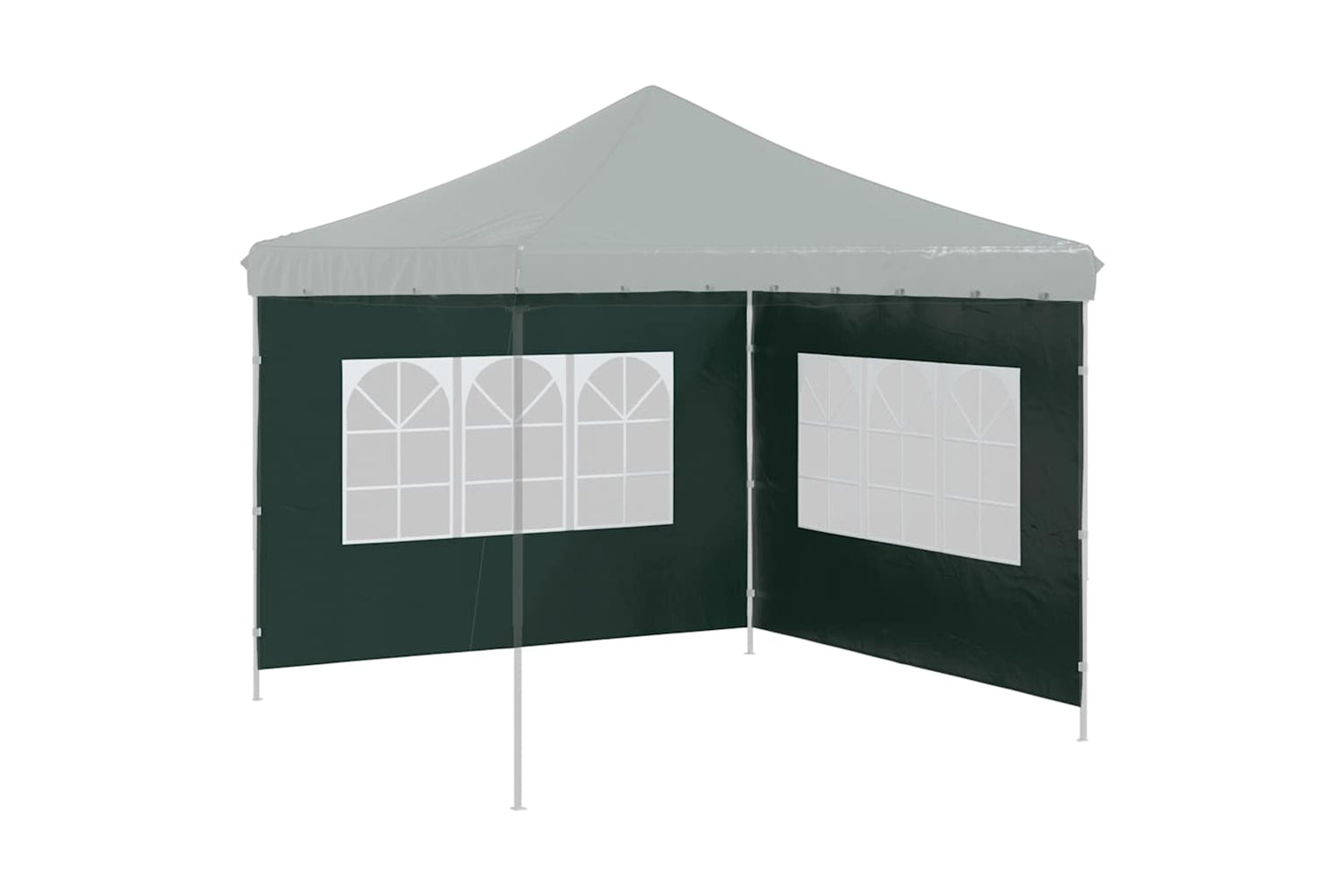 vidaXL Party Tent Sidewall 2 Pcs With Window Pe Green-4