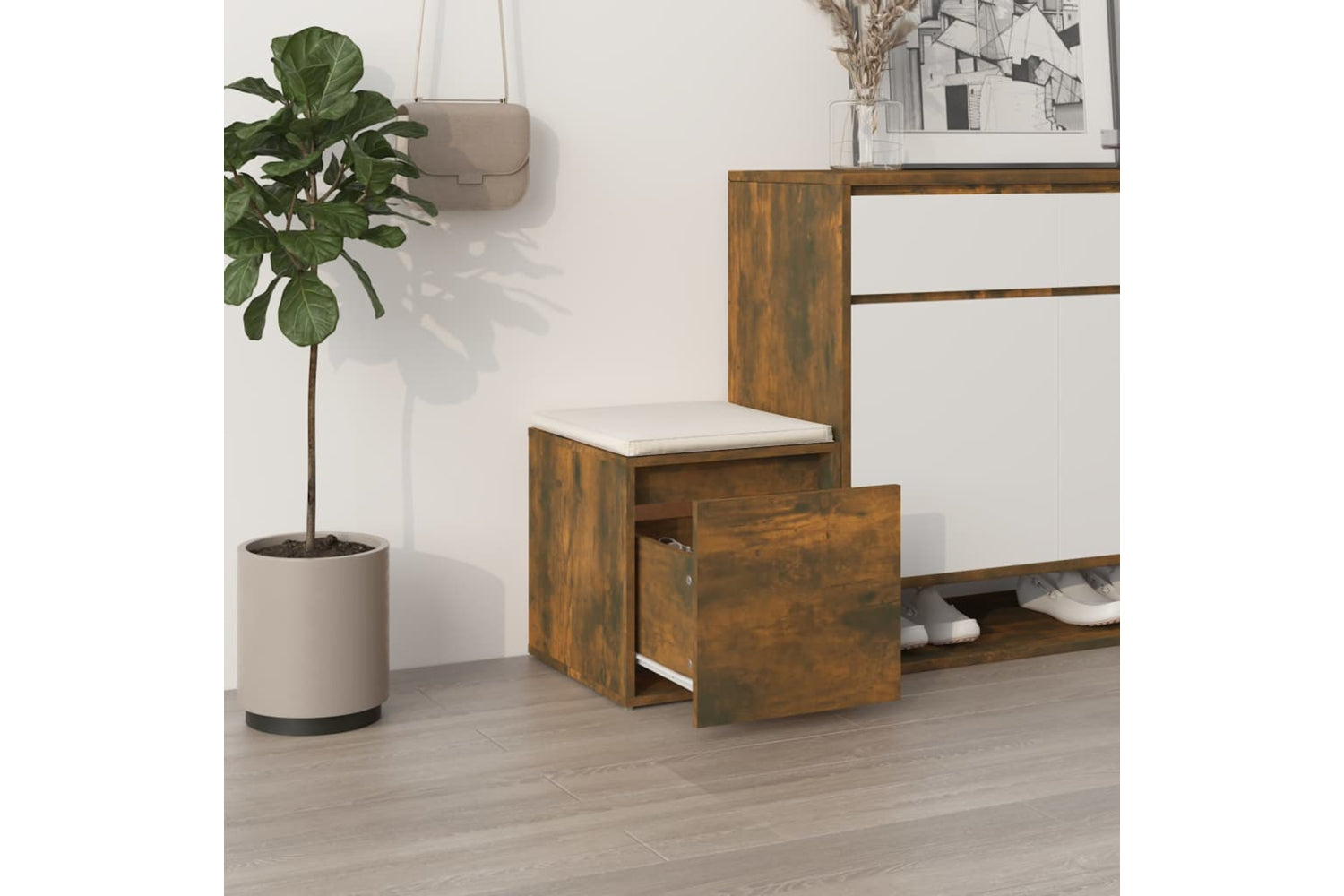 vidaXL 820517 Box Drawer Smoked Oak 40.5x40x40cm Engineered Wood-2