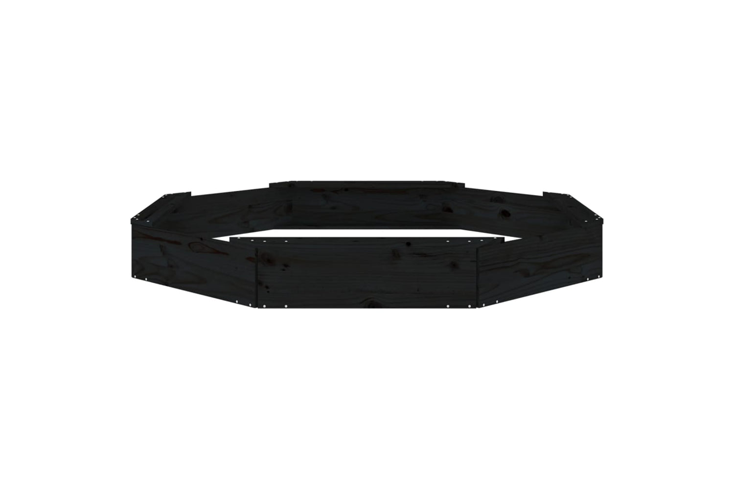 vidaXL 825020 Sandbox With Seats Black Octagon Solid Wood Pine-3