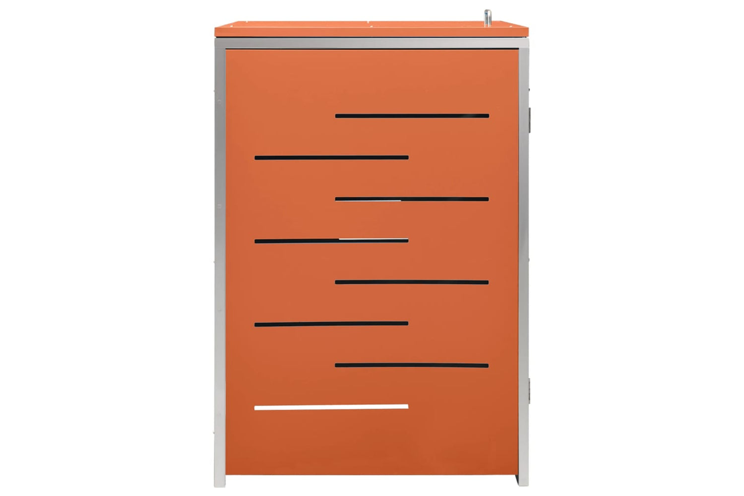 vidaXL Single Wheelie Bin Shed 69x77.5x112.5cm Stainless Steel-5