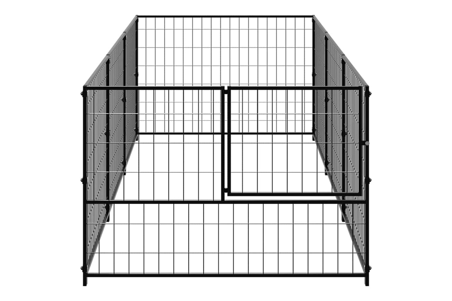 Vidaxl 3082093 Dog Kennel Black 3 M2 Steel-3