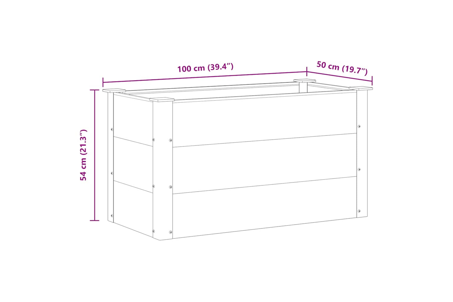 vidaXL 43603 Garden Raised Bed Wpc 100x50x54cm Grey-7