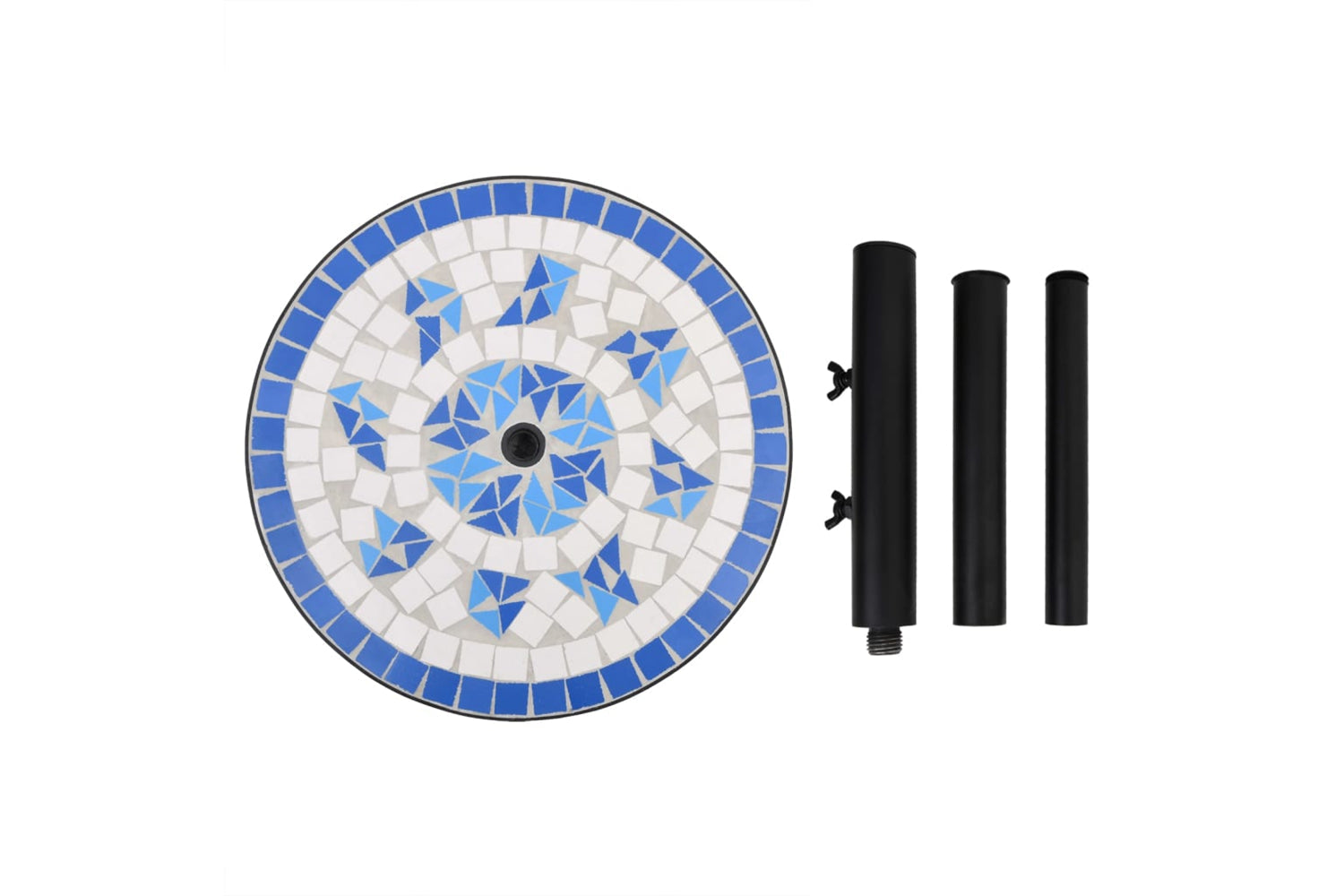 Vidaxl Parasol Base Blue And White Round 12 Kg-5