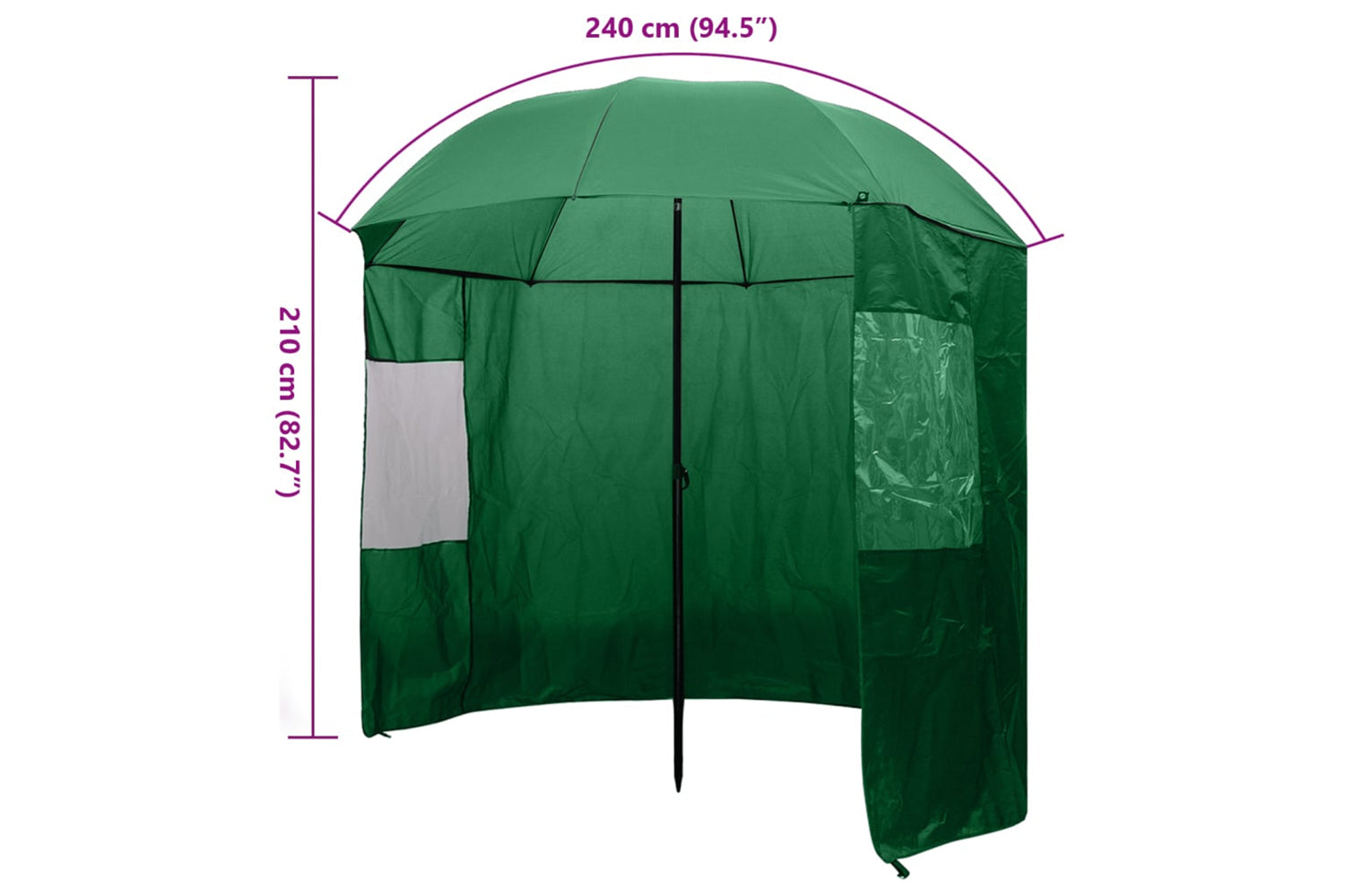 Vidaxl 91027 Fishing Umbrella Green 240x210 Cm-8