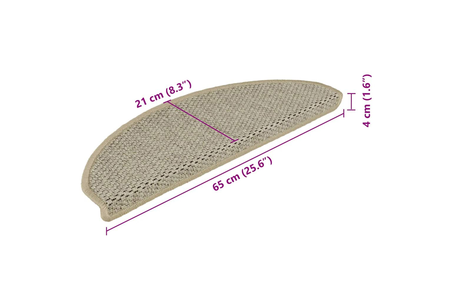 vidaXL 326875 Stair Mats Self-adhesive Sisal-look 15 Pcs 65x21x4cm Grey-8