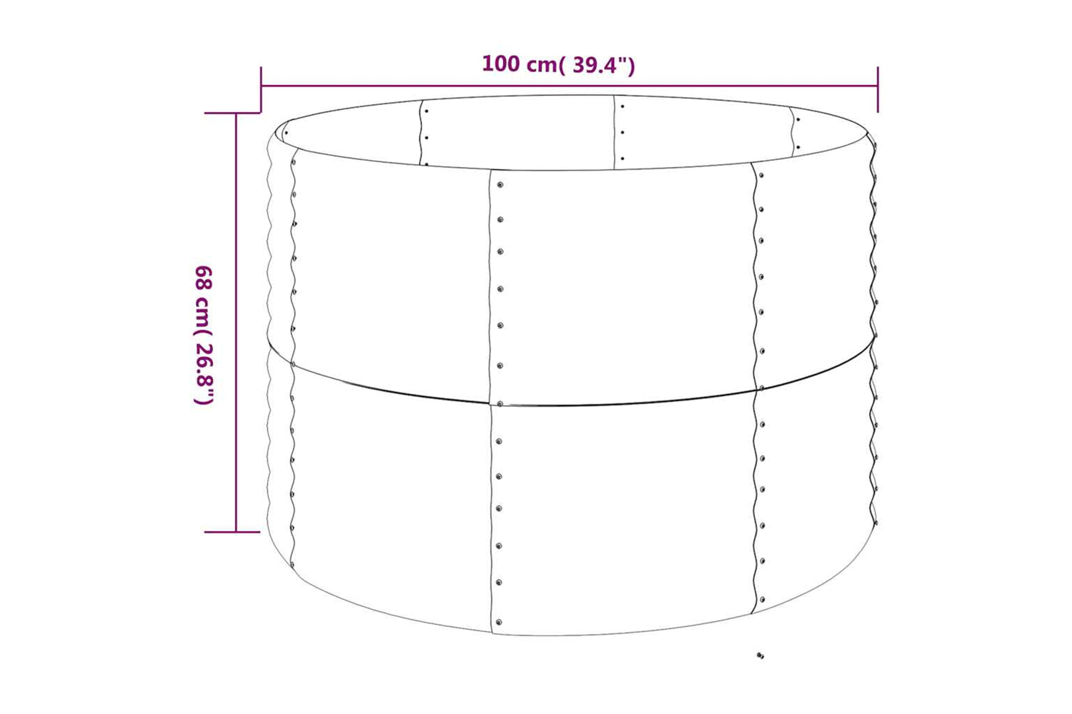 vidaXL 319053 Garden Raised Bed Powder-coated Steel 100x100x68cm Green-4