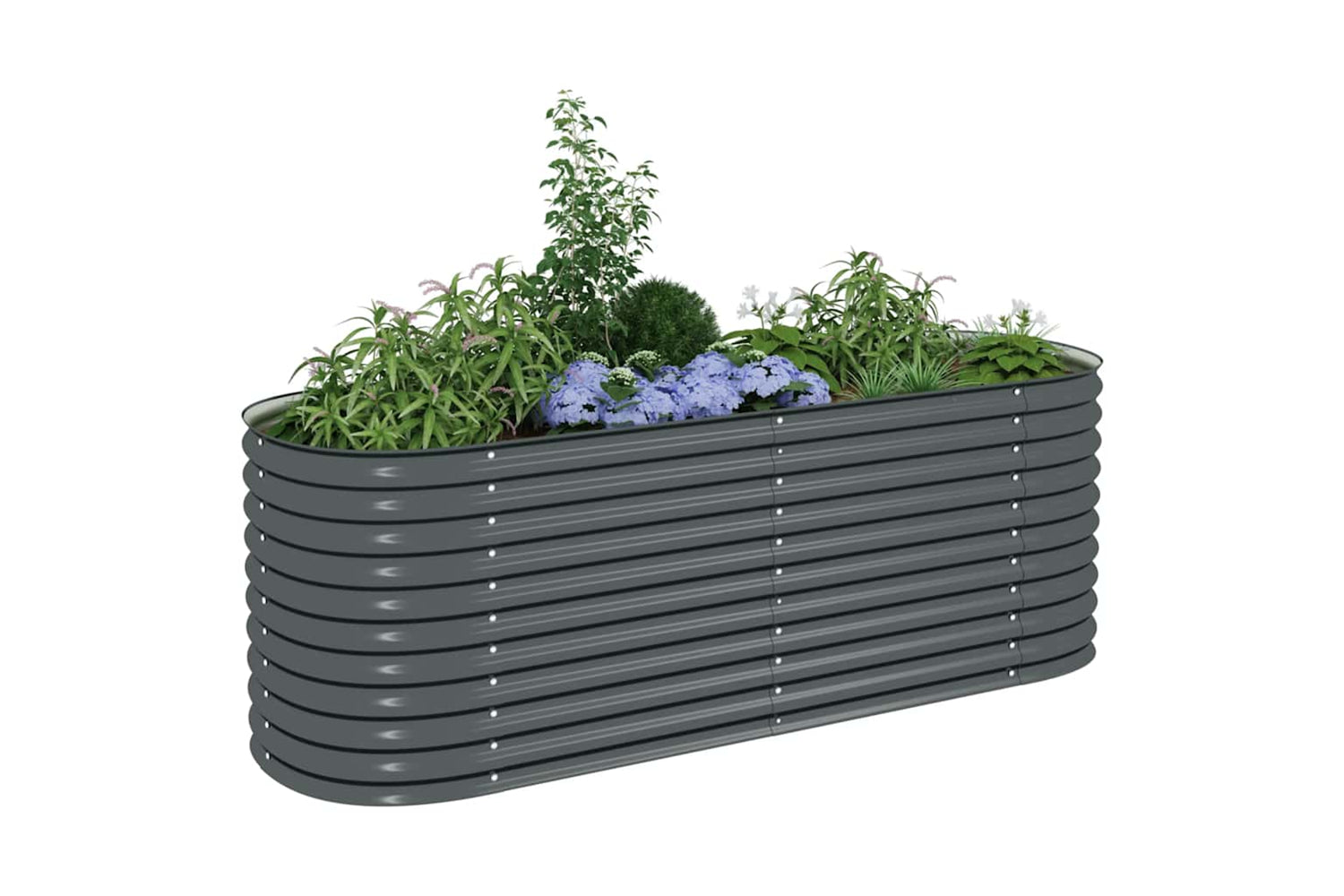 vidaXL Garden Raised Bed 240x80x81cm Galvanised Steel Grey-3