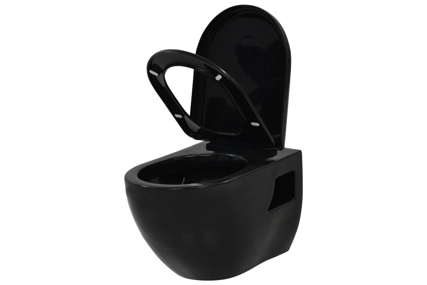 vidaXL 3054479 Wall-Hung Toilet with Concealed Cistern Ceramic | Black-4