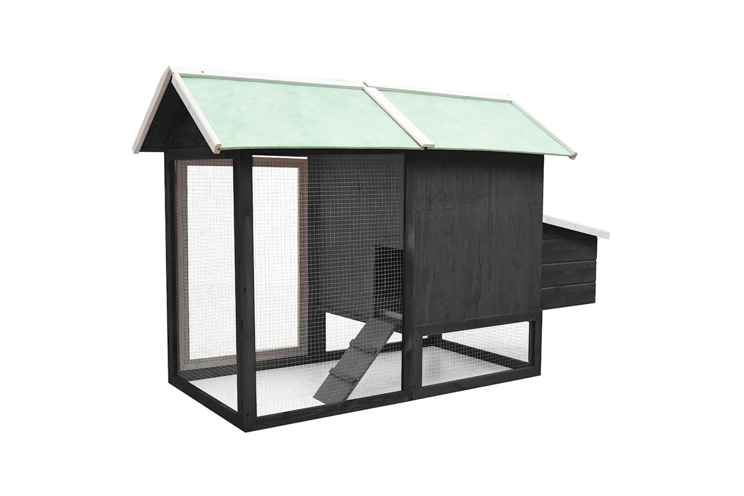 vidaXL 170861 Chicken Cage Grey 170x81x110cm Solid Pine & Fir Wood-4