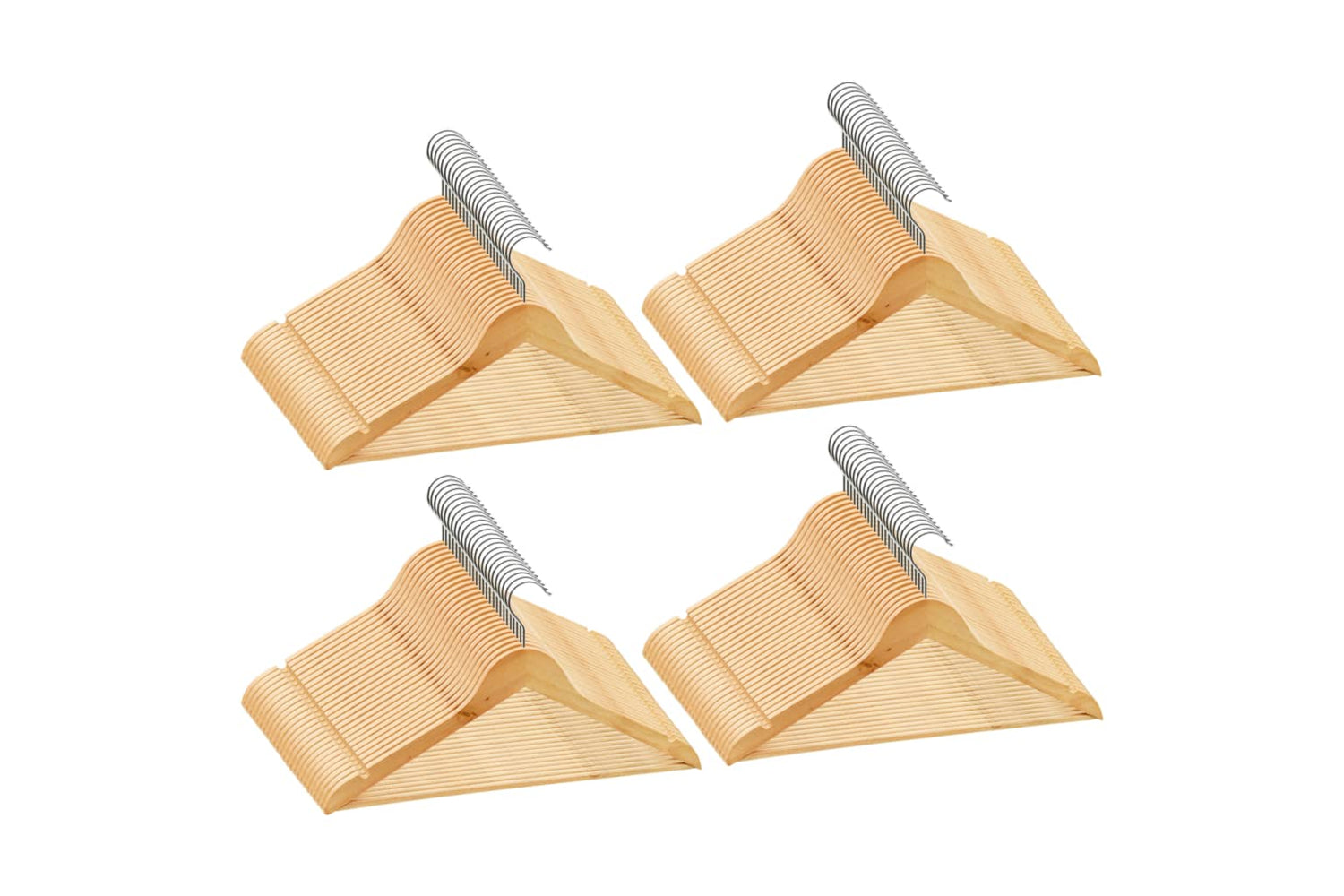 Vidaxl 289913 100 Pcs Clothes Hanger Set Non-slip Hardwood-2