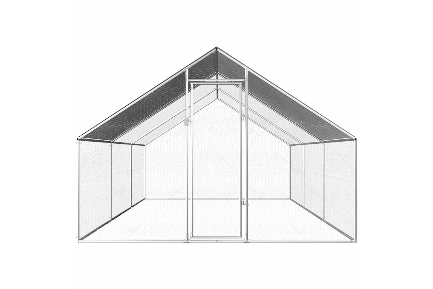 Vidaxl Outdoor Chicken Cage 2.75x6x1.92 M Galvanised Steel-2
