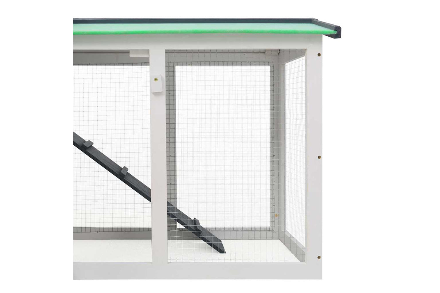 Vidaxl 170840 Outdoor Large Rabbit Hutch Grey And White 145 X 45 X 84 Wood-4