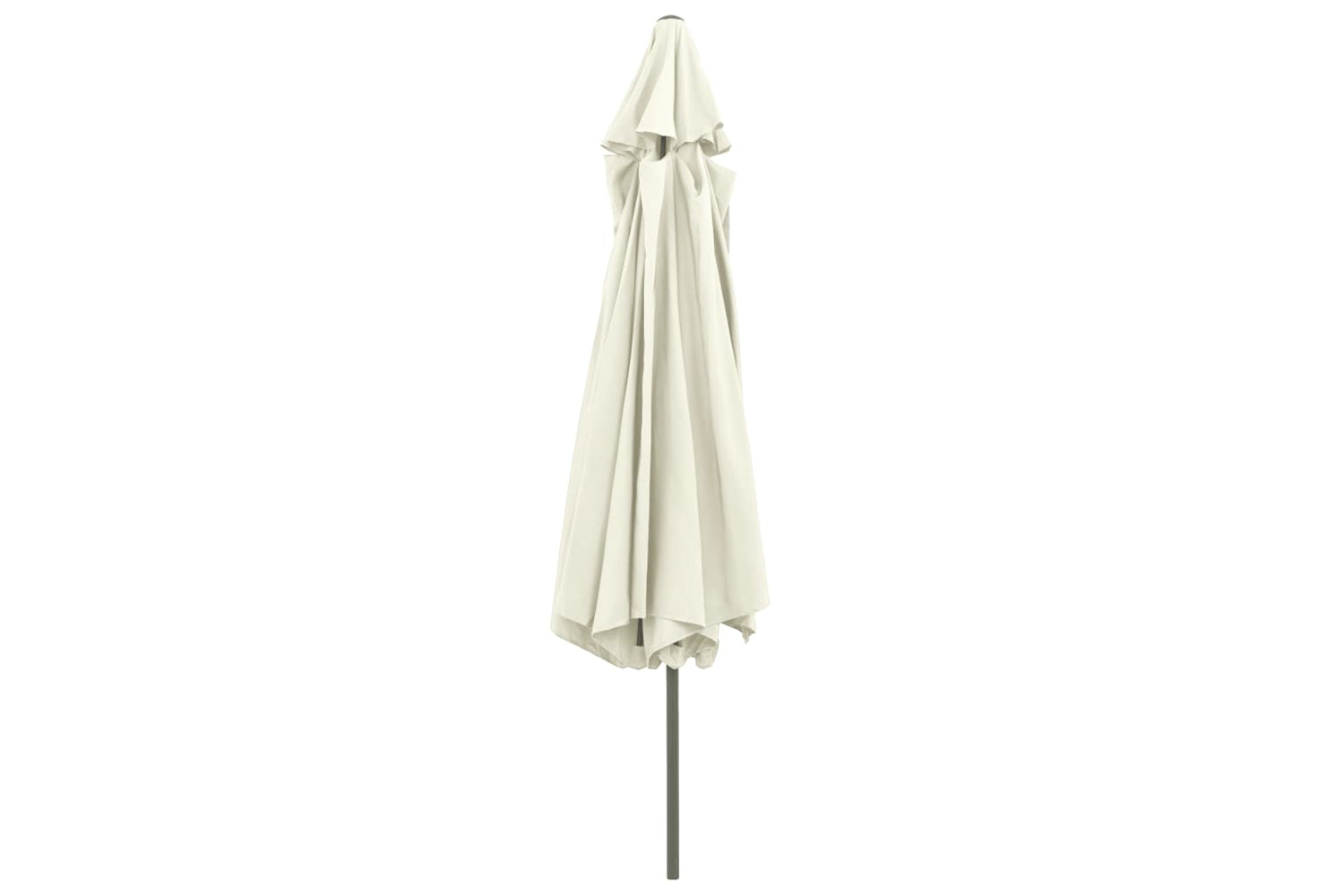 vidaXL Outdoor Parasol With Metal Pole 390cm Sand White-4