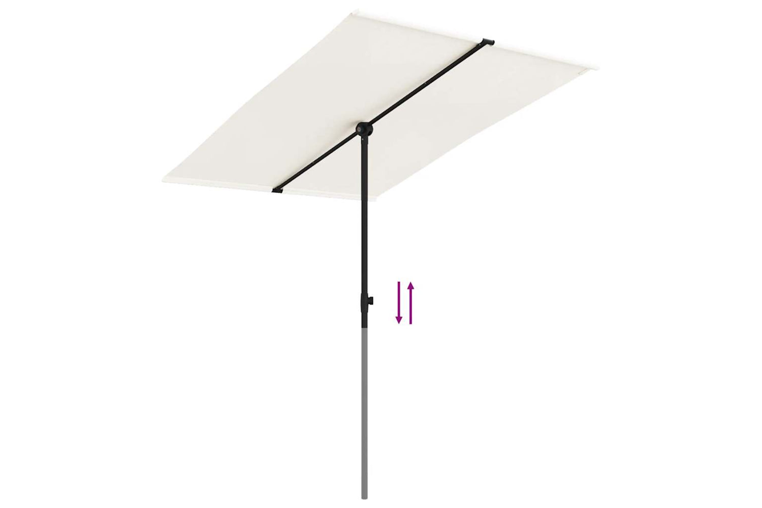Vidaxl 47337 Outdoor Parasol With Aluminium Pole 2x1.5 M Sand White-6