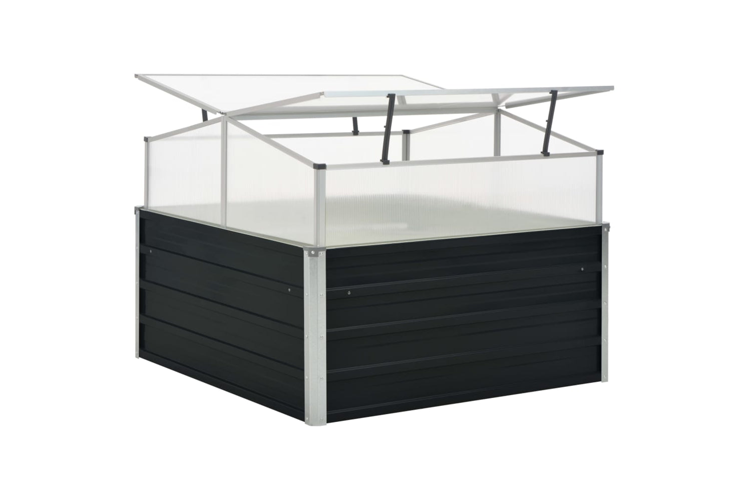 Vidaxl Greenhouse Anthracite 100x100x77 Cm Galvanised Steel-4